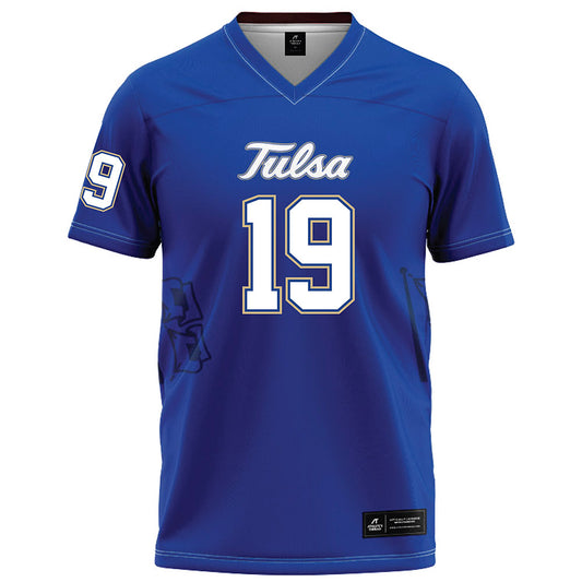 Tulsa - NCAA Football : Rylan Leathers - Blue Football Jersey-0
