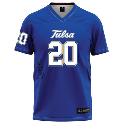 Tulsa - NCAA Football : RJ McIntosh - Blue Football Jersey-0