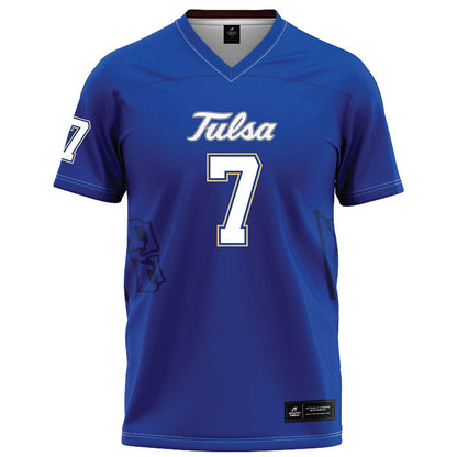 Tulsa - NCAA Football : Elijah Green - Blue Football Jersey-0