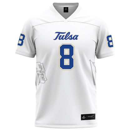 Tulsa - NCAA Football : Kyden Barker - White Football Jersey-0