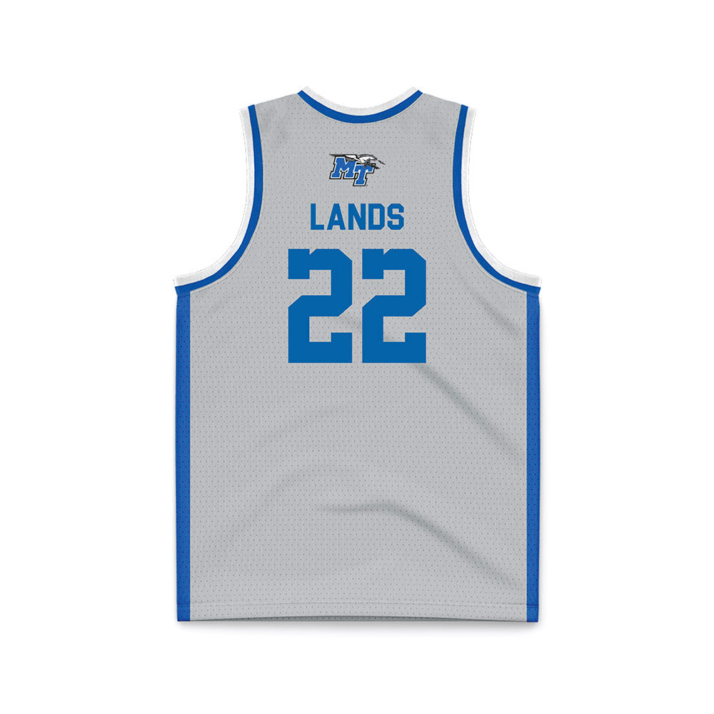 MTSU - NCAA Men's Basketball : Kamari Lands - Light Grey Basketball Jersey-1