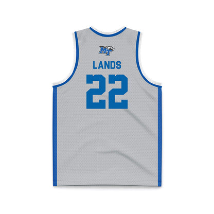 MTSU - NCAA Men's Basketball : Kamari Lands - Light Grey Basketball Jersey-1