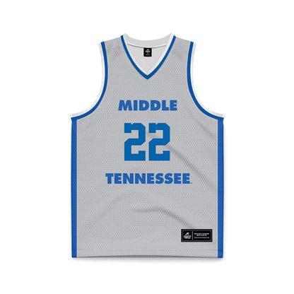 MTSU - NCAA Men's Basketball : Kamari Lands - Light Grey Basketball Jersey-0