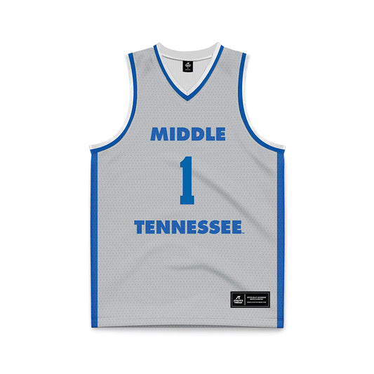 MTSU - NCAA Men's Basketball : Quinn Barnett - Light Grey Basketball Jersey-0