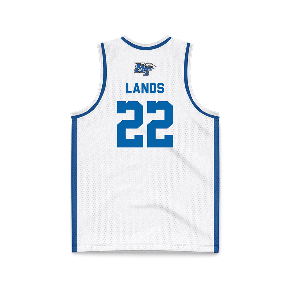 MTSU - NCAA Men's Basketball : Kamari Lands - White Basketball Jersey-1