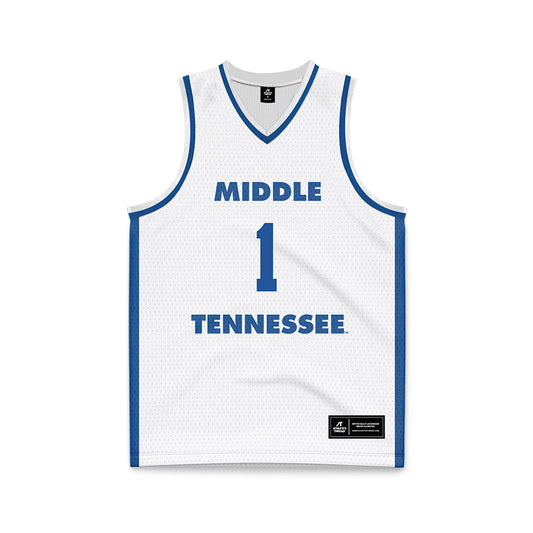 MTSU - NCAA Men's Basketball : Quinn Barnett - White Basketball Jersey-0