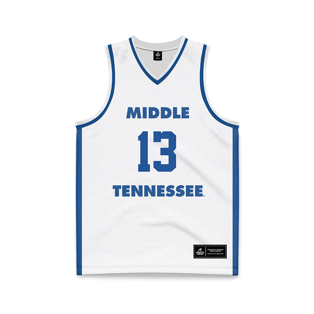 MTSU - NCAA Men's Basketball : Kevin De Kovachich - White Basketball Jersey-0