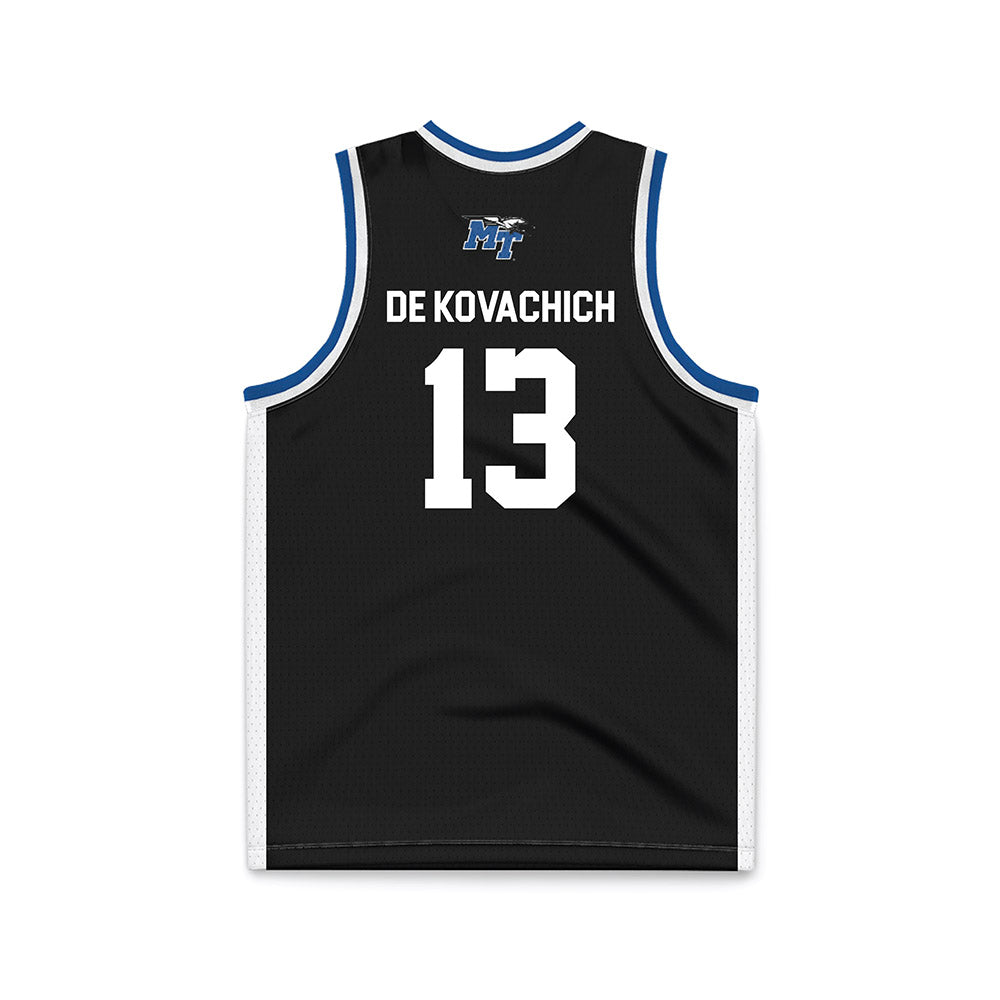 MTSU - NCAA Men's Basketball : Kevin De Kovachich - Black Basketball Jersey-1