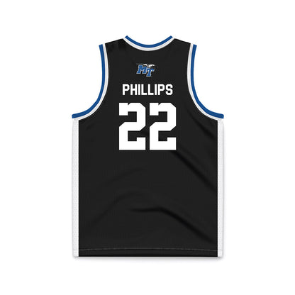 MTSU - NCAA Men's Basketball : Henry Phillips - Black Basketball Jersey-1