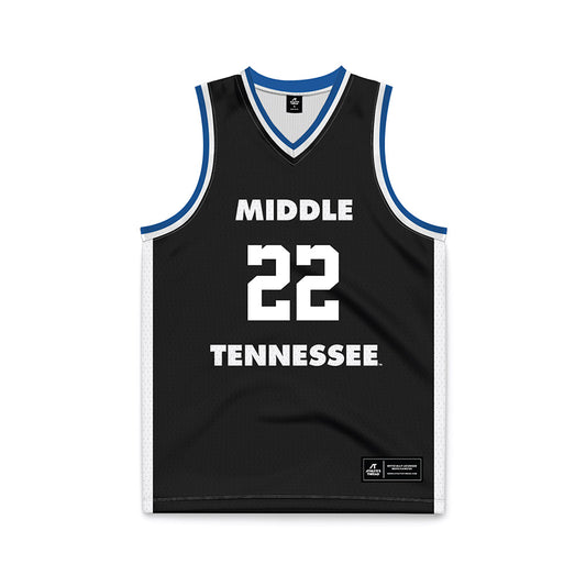 MTSU - NCAA Men's Basketball : Kamari Lands - Black Basketball Jersey-0