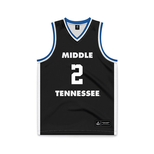 MTSU - NCAA Men's Basketball : Jahvin Carter - Black Basketball Jersey-0