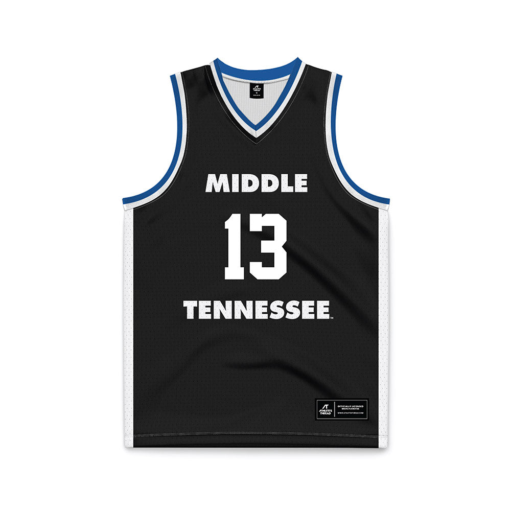 MTSU - NCAA Men's Basketball : Kevin De Kovachich - Black Basketball Jersey-0