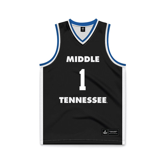 MTSU - NCAA Men's Basketball : Quinn Barnett - Black Basketball Jersey-0
