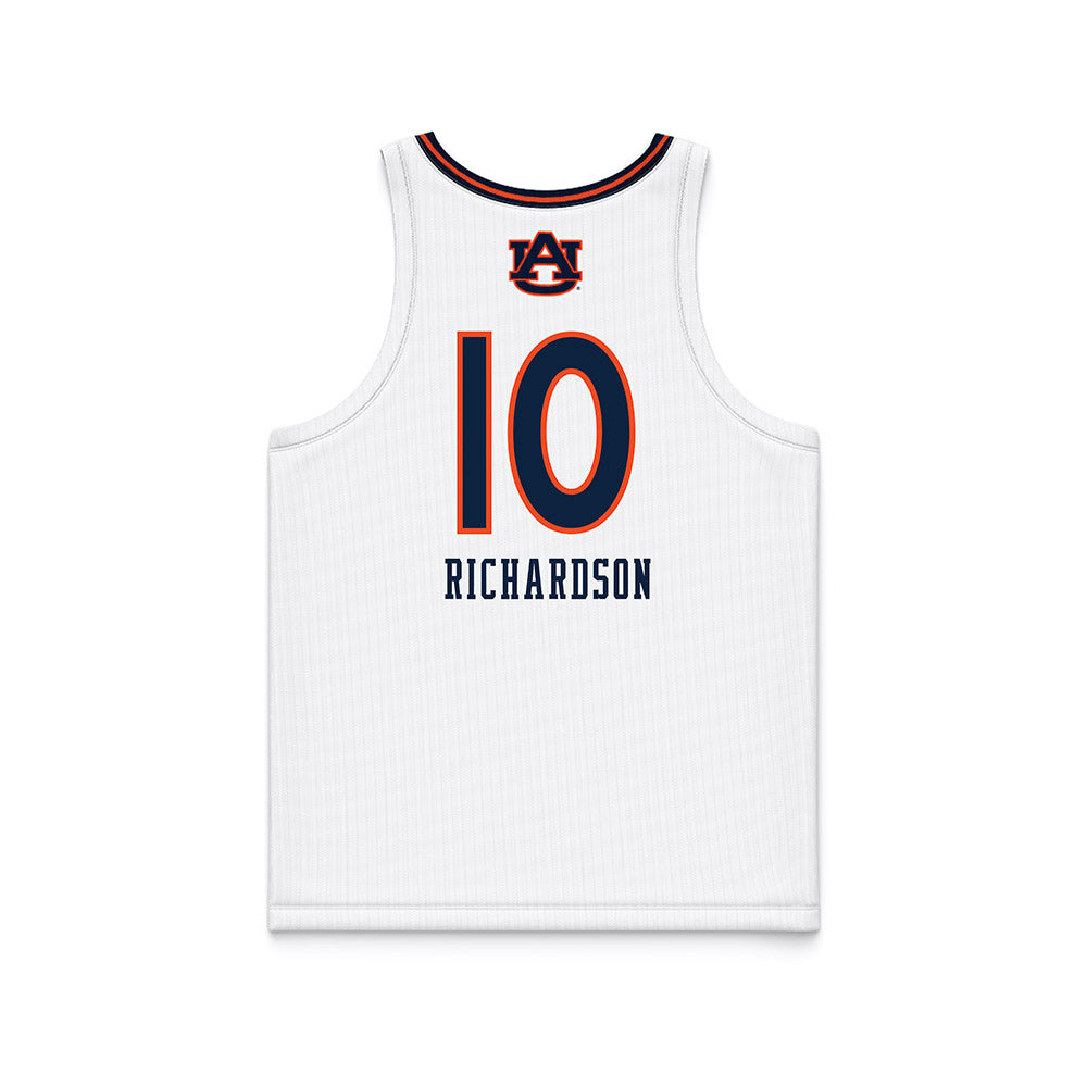 Auburn - NCAA Women's Basketball : Sania Richardson - White Basketball Jersey-1