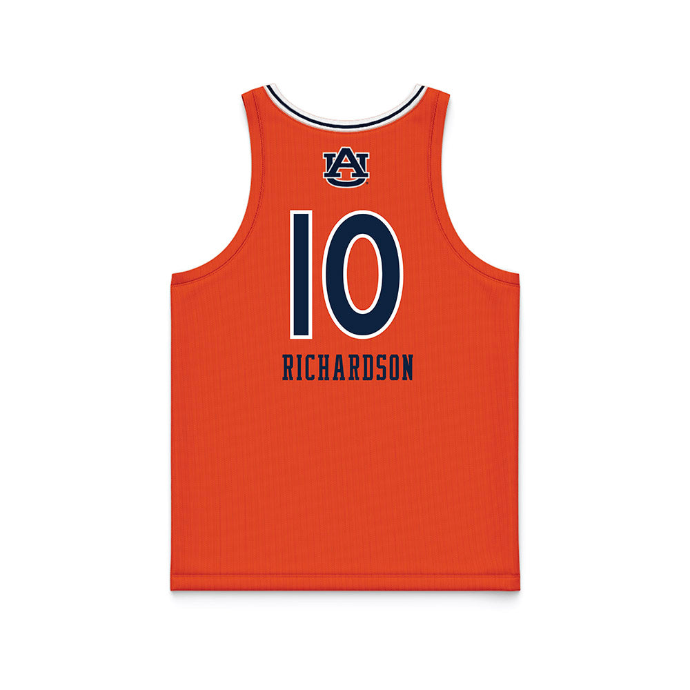 Auburn - NCAA Women's Basketball : Sania Richardson - Orange Basketball Jersey-1