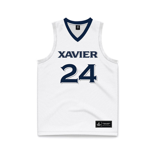Xavier - NCAA Women's Basketball : Lucia Martinez Lopez - White Basketball Jersey-0