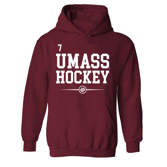 UMass - NCAA Men's Ice Hockey : Owen Mehlenbacher - Classic Fashion Shersey Hooded Sweatshirt-0