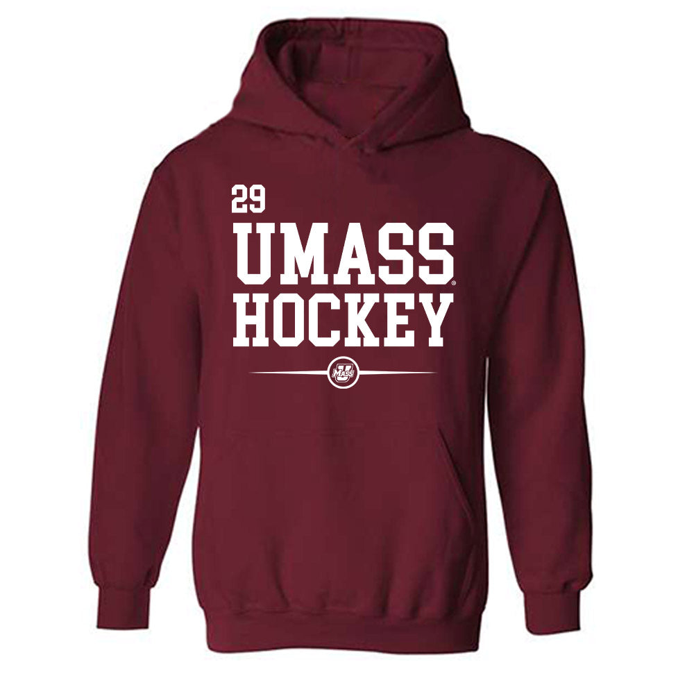 UMass - NCAA Men's Ice Hockey : Tobias Trejbal - Classic Fashion Shersey Hooded Sweatshirt-0