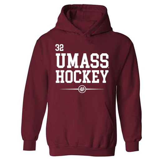 UMass - NCAA Men's Ice Hockey : Ethan Eskit - Classic Fashion Shersey Hooded Sweatshirt-0