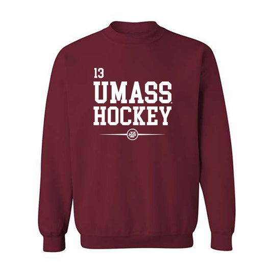 UMass - NCAA Men's Ice Hockey : Landon Nycz - Classic Fashion Shersey Crewneck Sweatshirt-0