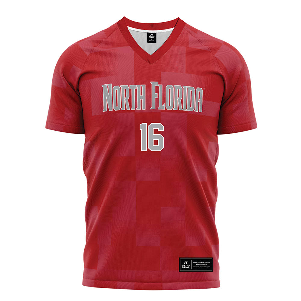 UNF - NCAA Women's Soccer : KJ Straub - Red Soccer Jersey-0