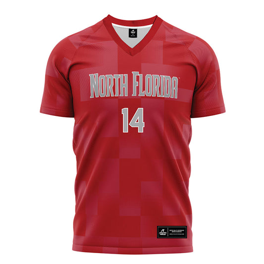 UNF - NCAA Women's Soccer : Katie Entlich - Red Soccer Jersey-0