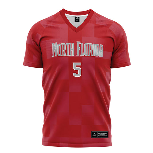 UNF - NCAA Women's Soccer : Skya Horth - Red Soccer Jersey-0