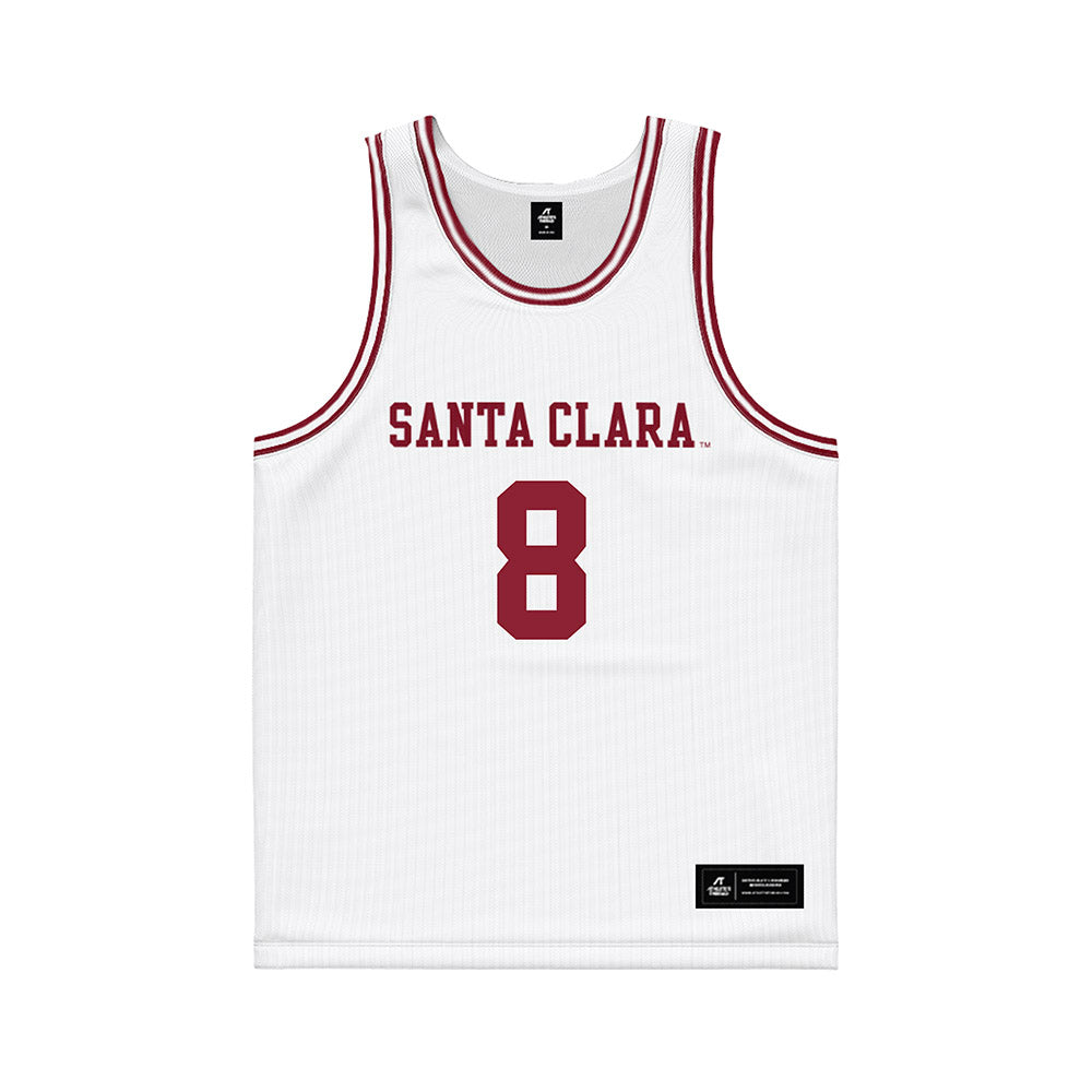SCU - NCAA Men's Basketball : Alex Ensor - White Basketball Jersey-0