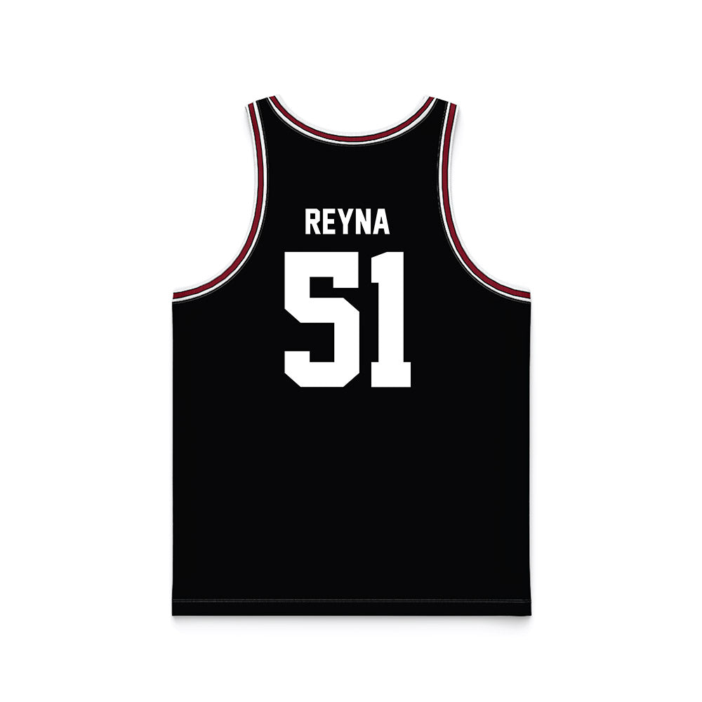 SCU - NCAA Men's Basketball : Juan Reyna - Black Basketball Jersey-1