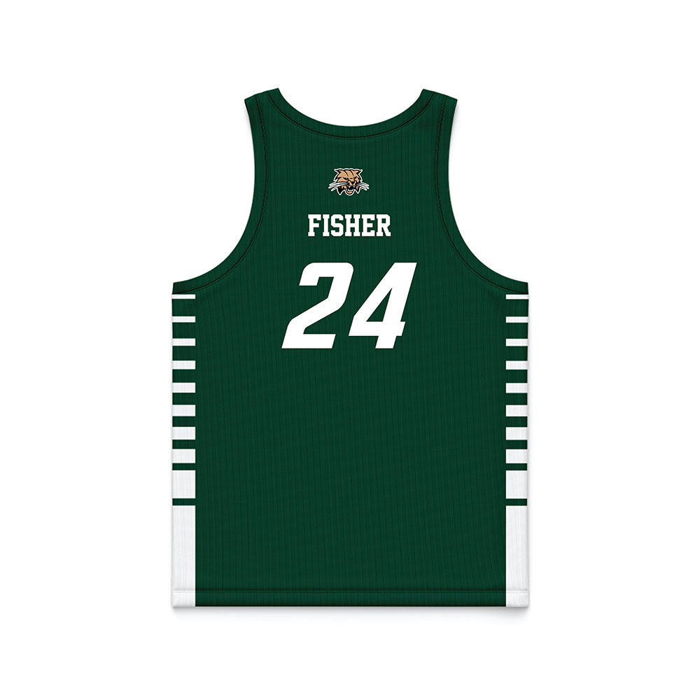 Ohio - NCAA Men's Basketball : Jordan Fisher - Green Basketball Jersey-1