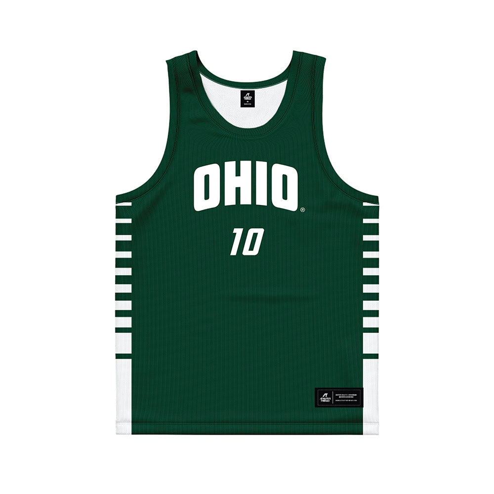 Ohio - NCAA Men's Basketball : Aidan Hadaway - Green Basketball Jersey-0