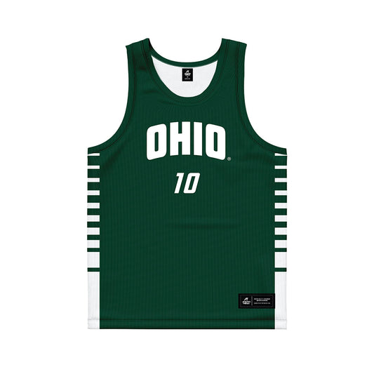 Ohio - NCAA Men's Basketball : Aidan Hadaway - Green Basketball Jersey-0
