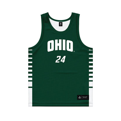 Ohio - NCAA Men's Basketball : Jordan Fisher - Green Basketball Jersey-0