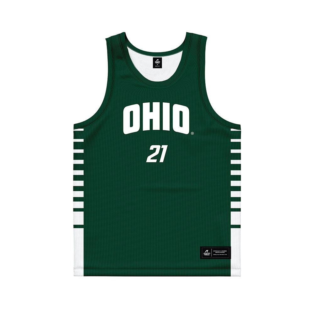 Ohio - NCAA Men's Basketball : Jesse Burris - Green Basketball Jersey-0