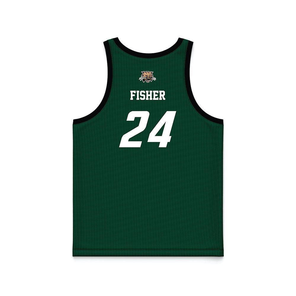 Ohio - NCAA Men's Basketball : Jordan Fisher - Green Basketball Jersey-1