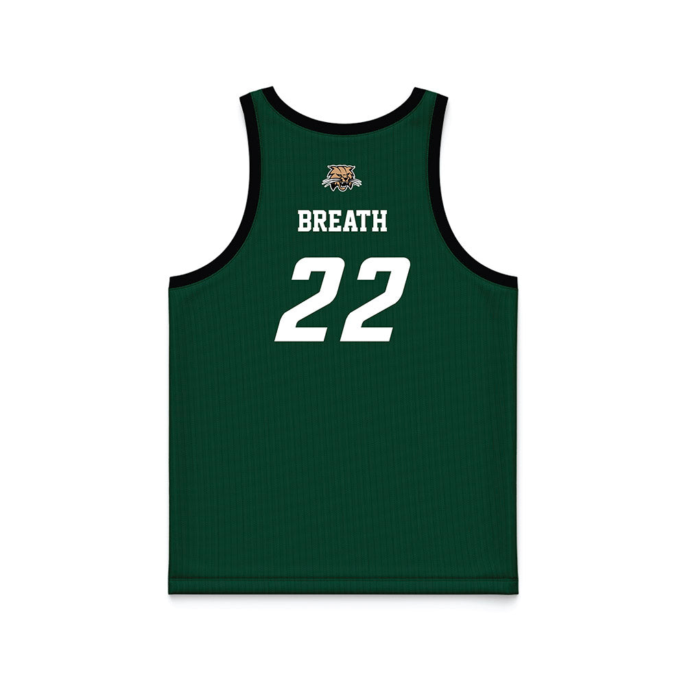 Ohio - NCAA Men's Basketball : Jalen Breath - Green Basketball Jersey-1