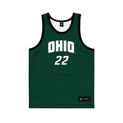 Ohio - NCAA Men's Basketball : Jalen Breath - Green Basketball Jersey-0