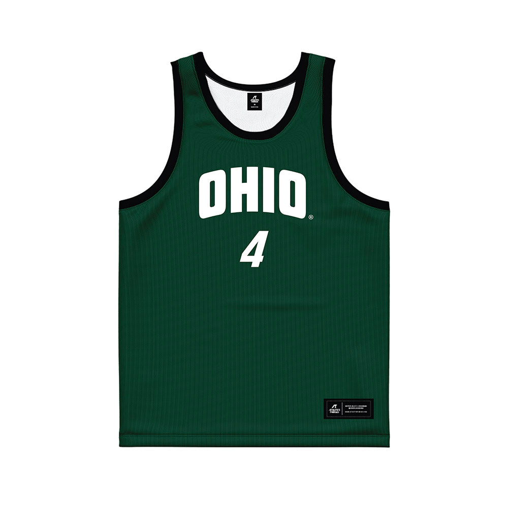 Ohio - NCAA Men's Basketball : JJ Kelly - Green Basketball Jersey-0