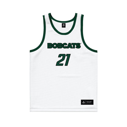 Ohio - NCAA Men's Basketball : Jesse Burris - White Basketball Jersey-0