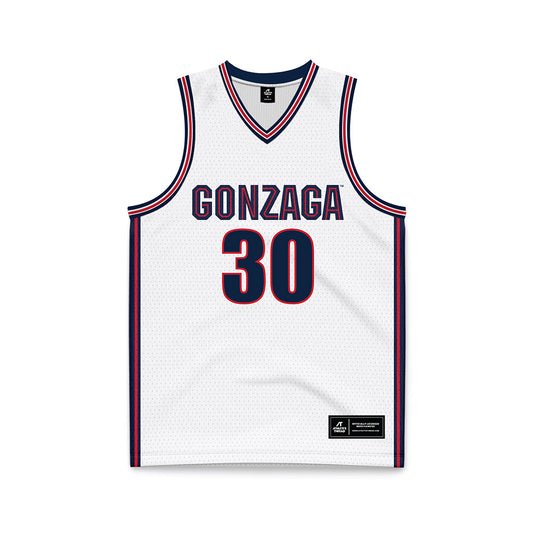 Gonzaga - NCAA Men's Basketball : Carter Nilson - White Basketball Jersey-0
