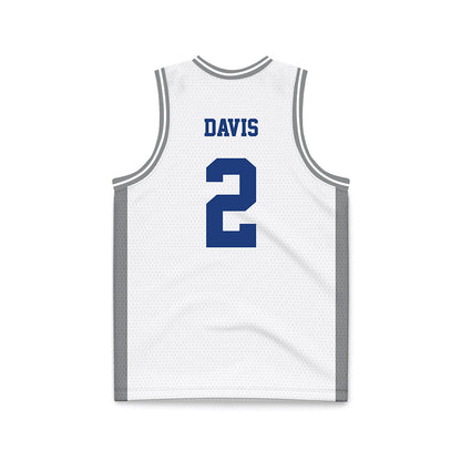 Memphis - NCAA Men's Basketball : Zach Davis - White Fashion Basketball Jersey-1