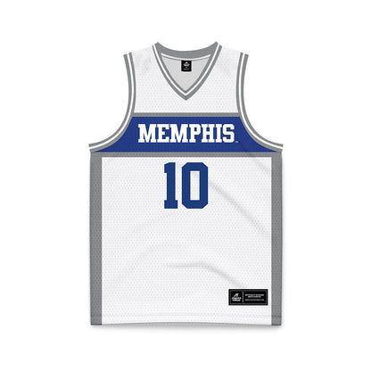 Memphis - NCAA Men's Basketball : Simon Majok - White Fashion Basketball Jersey-0