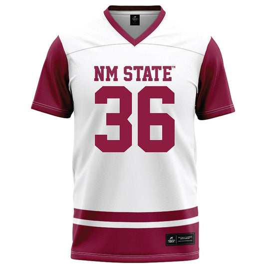 NMSU - NCAA Football : Nathan Wallin - White Football Jersey-0