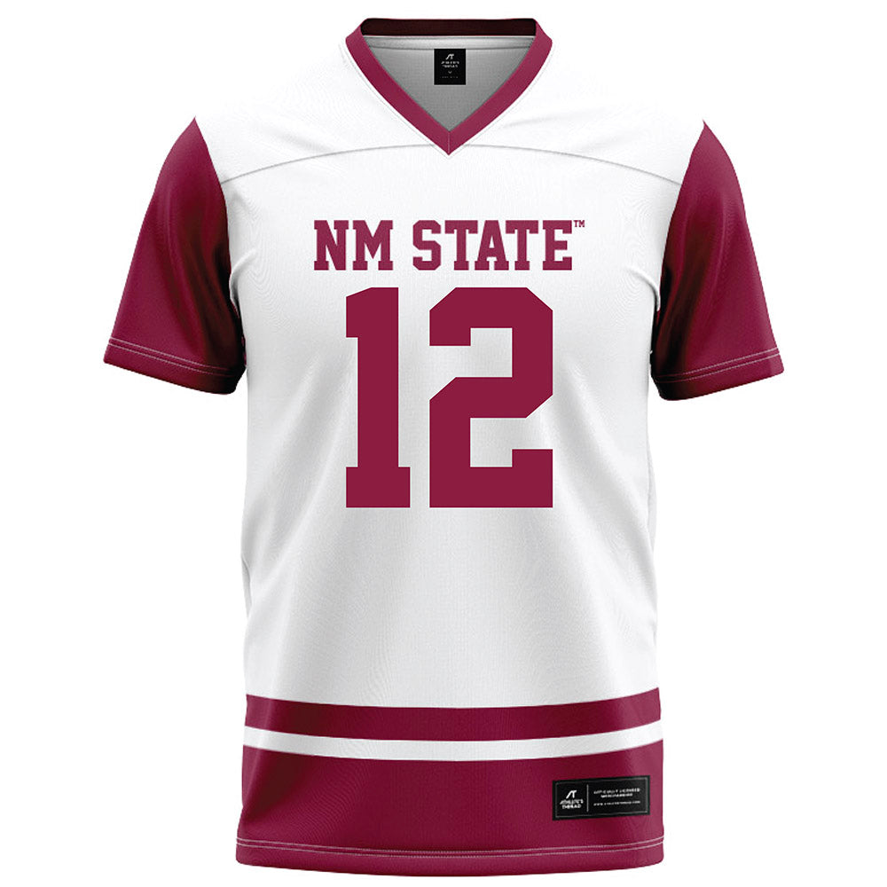 NMSU - NCAA Football : Tory Gethers - White Football Jersey-0