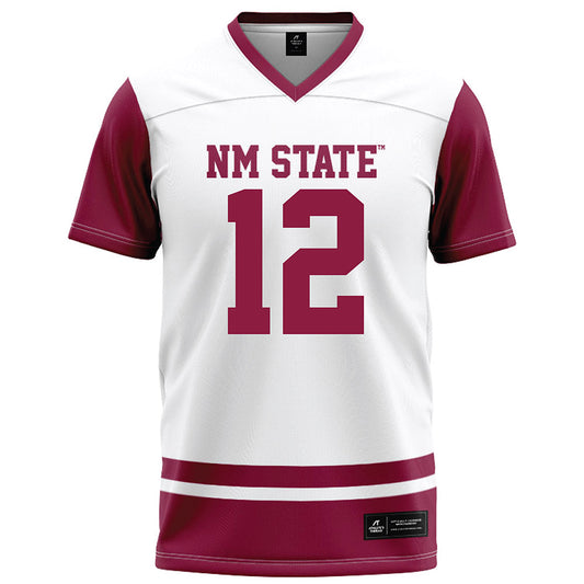 NMSU - NCAA Football : Tory Gethers - White Football Jersey-0