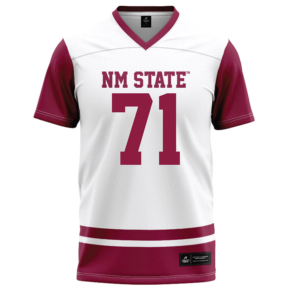 NMSU - NCAA Football : Evan Blaettler - White Football Jersey-0