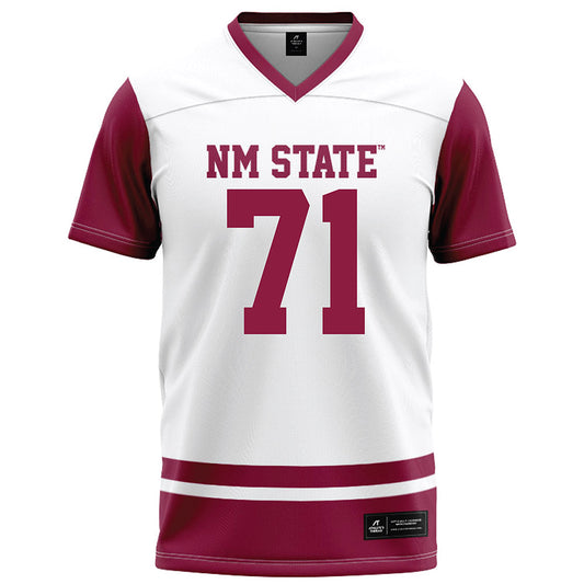 NMSU - NCAA Football : Evan Blaettler - White Football Jersey-0