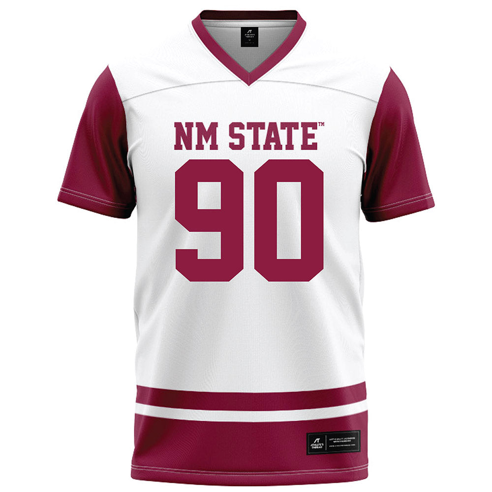 NMSU - NCAA Football : Jordan-Lebron Downey - White Football Jersey-0