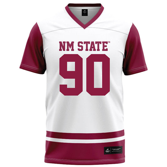 NMSU - NCAA Football : Jordan-Lebron Downey - White Football Jersey-0