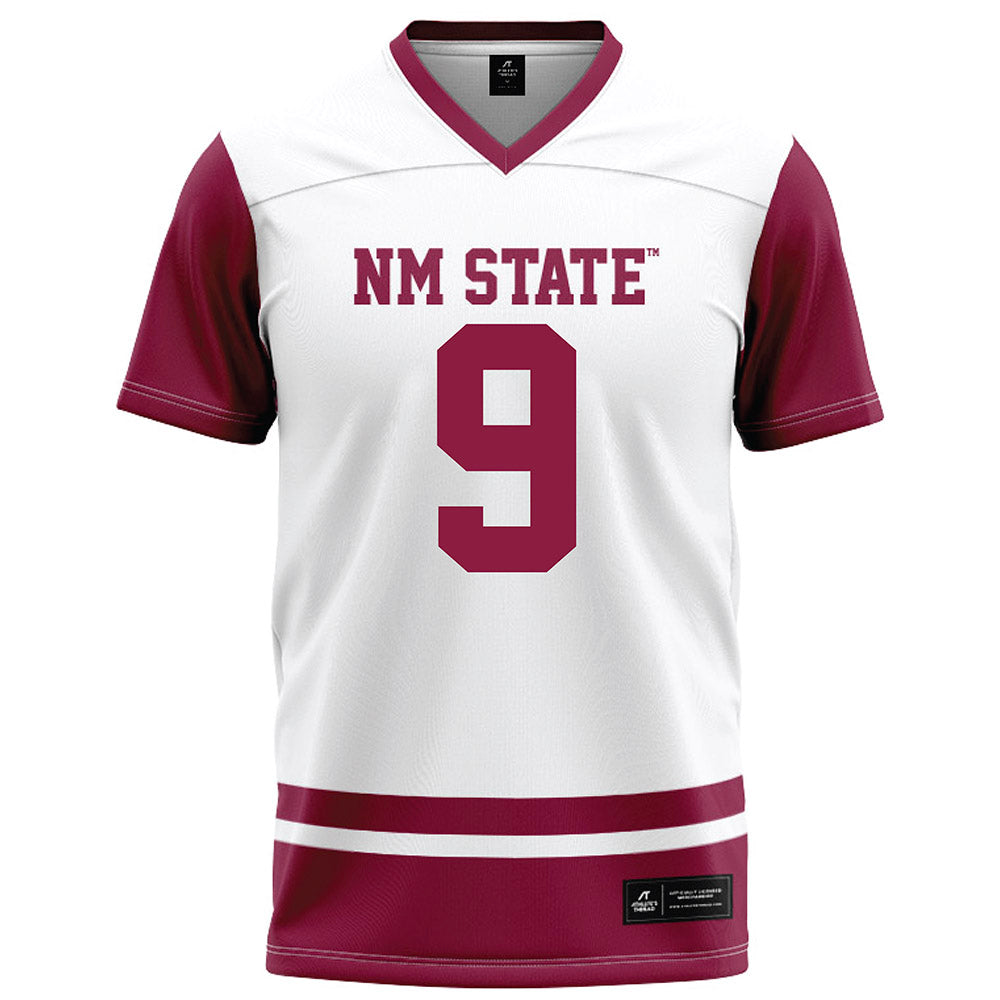 NMSU - NCAA Football : Terrione Graves - White Football Jersey-0